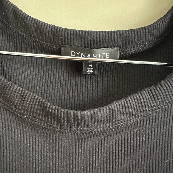 Dynamite Charcoal Ribbed Top - Picture 2 of 4
